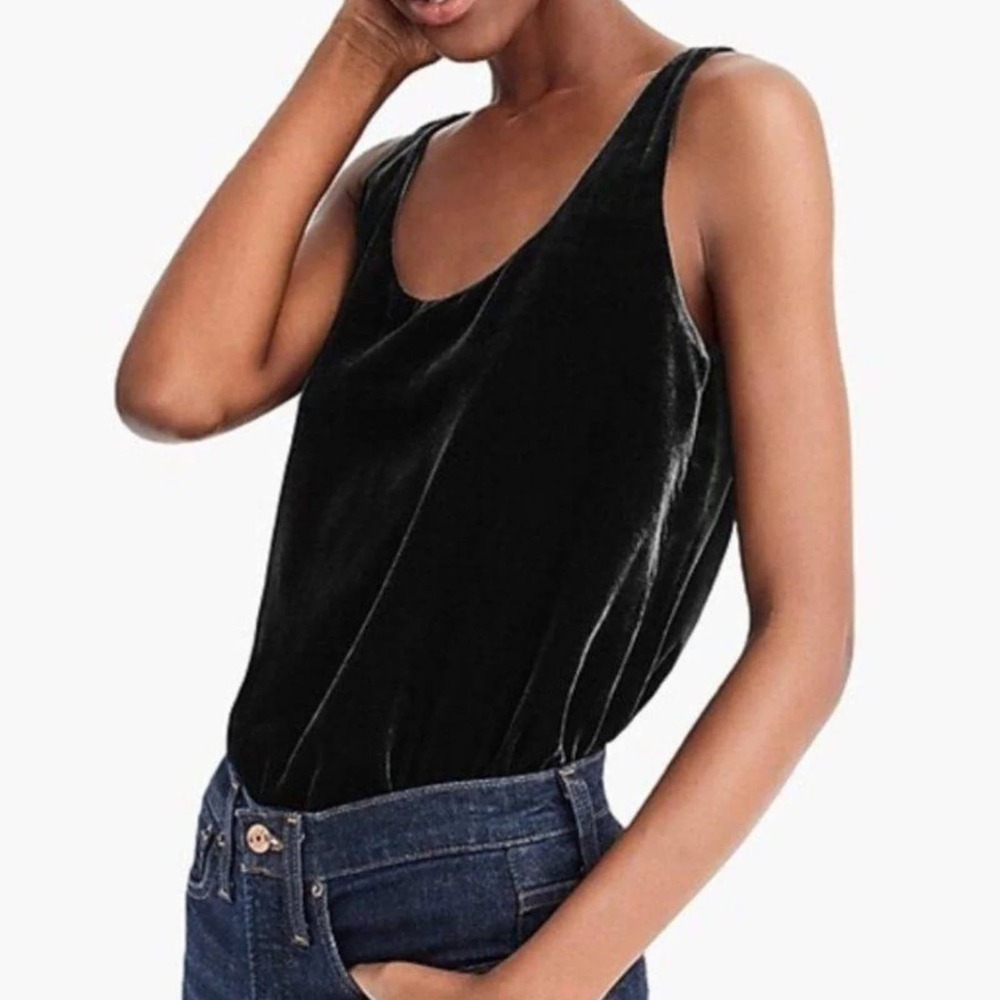J. Crew Black Velvet Sleeveless Top